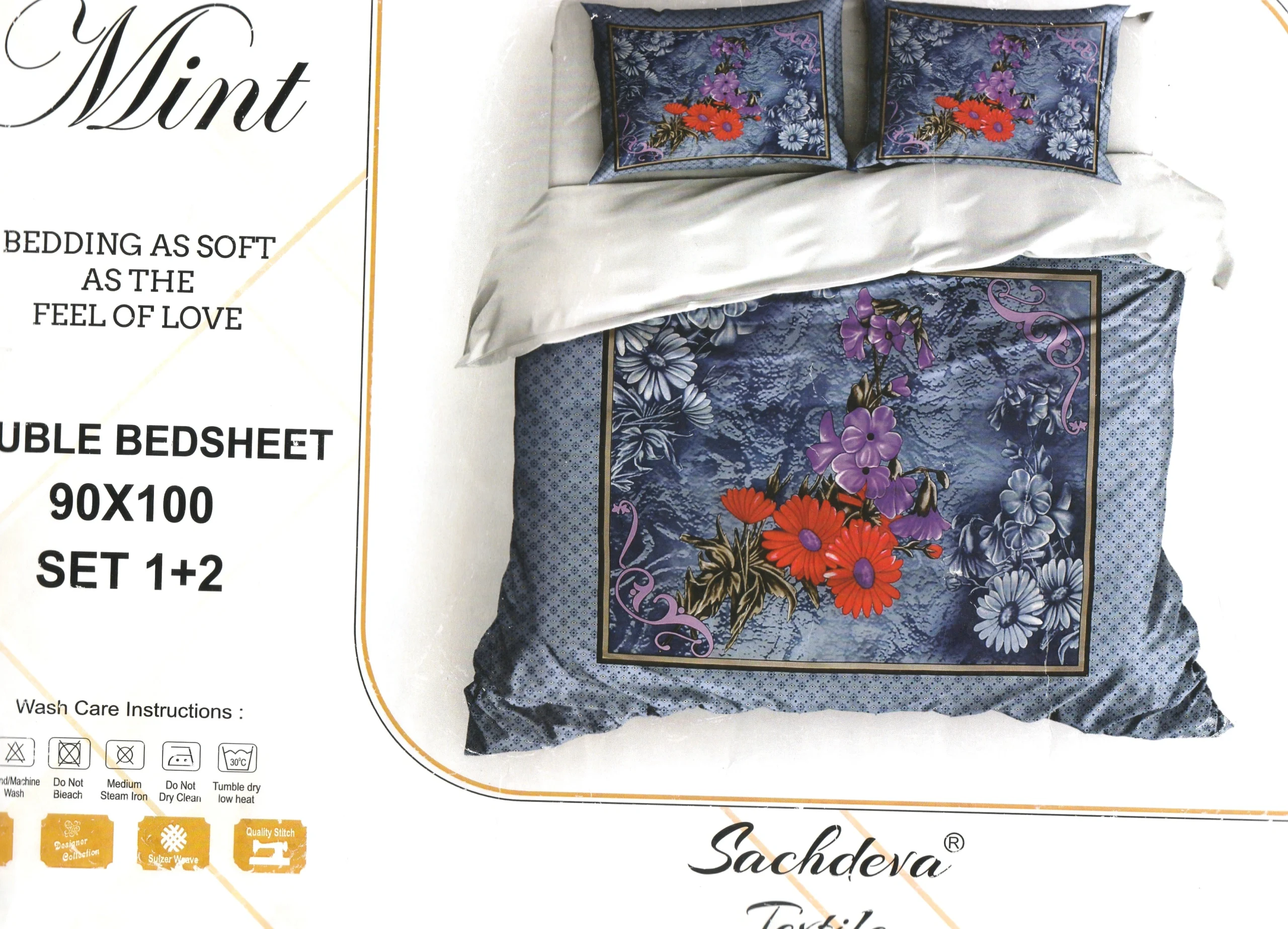 Designer Cotton Double Bed Sheet, Double Bed Sheet Set, Elegant Bedding Delhi, Soft and Durable Fabric, designer cotton bedsheets, double bed elegance, durable fabric