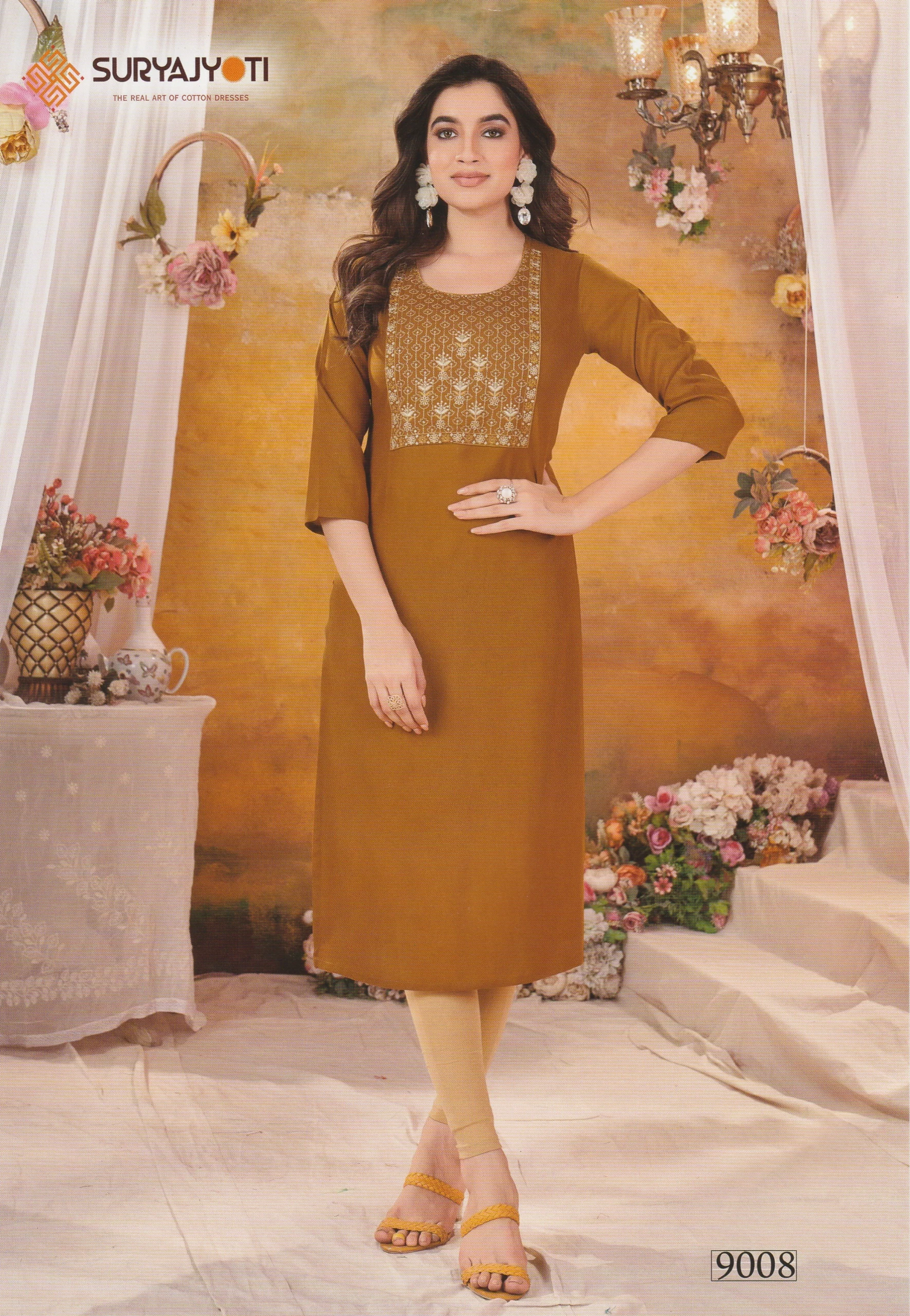 Elegant Mustard Anarkali Kurti