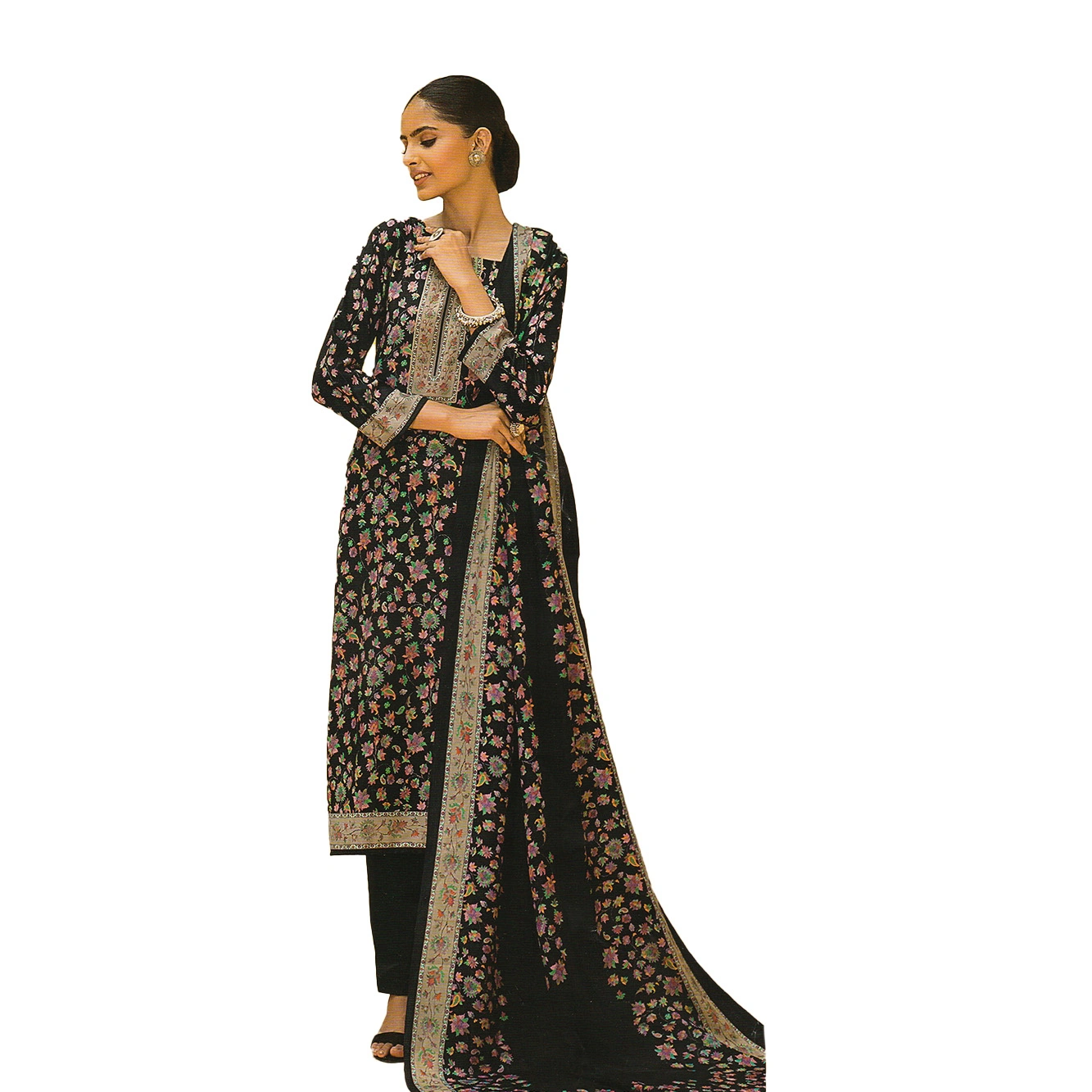 Rivaa Jasmine-4 Embroidered Black Kurti in India